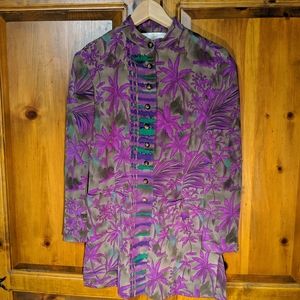 Vintage Dana Buchman Silk Nehru Collar Jacket
